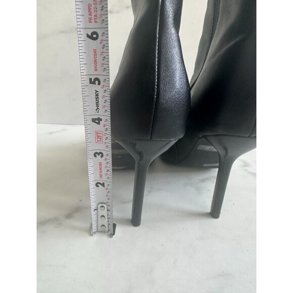 WINDSOR Flora Black Rhinestone Jeweled Bow Heels Boots Size 7 - Picture 5 of 6